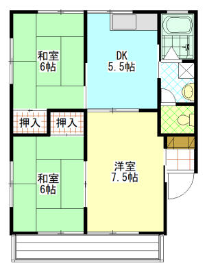 友添ハイツＢ 201｜熊本県熊本市北区植木町一木(賃貸アパート3DK・2階・50.03㎡)の写真 その1