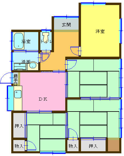 三河町貸家（手前） F｜山口県下関市三河町(賃貸一戸建4DK・--・64.39㎡)の写真 その2