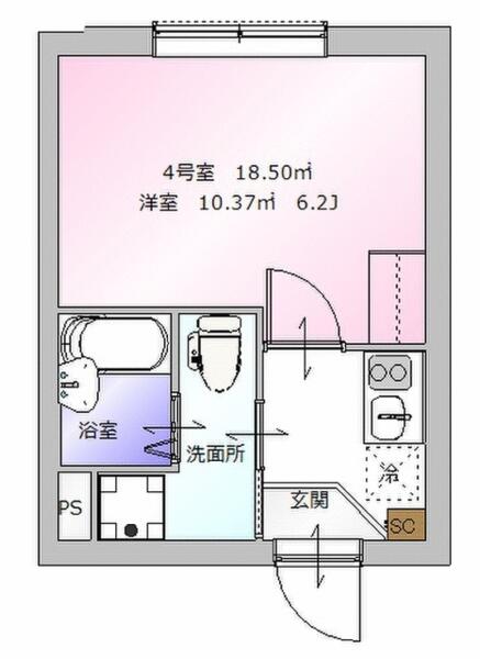 Ｒｅｂｅｒｔｙ梅田｜東京都足立区梅田５丁目(賃貸アパート1K・3階・18.50㎡)の写真 その2