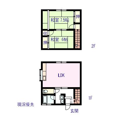 宮城県仙台市宮城野区福田町３丁目(賃貸アパート2LDK・1階・59.00㎡)の写真 その2