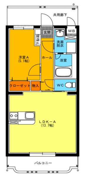 ユーミーＳＡＫＡＥⅡ｜福島県二本松市油井字中條(賃貸マンション1LDK・2階・44.53㎡)の写真 その1