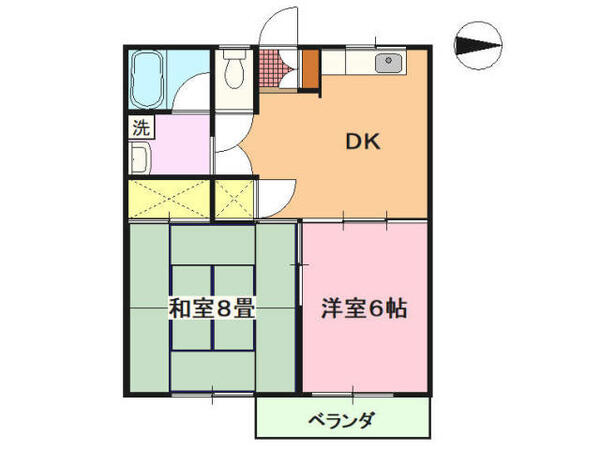 オレンジハイツ｜静岡県伊東市芝町(賃貸マンション2DK・3階・47.45㎡)の写真 その2