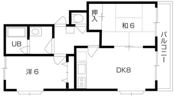 みのが丘アベニュー 207｜宮城県塩竈市みのが丘(賃貸マンション2DK・2階・48.00㎡)の写真 その2