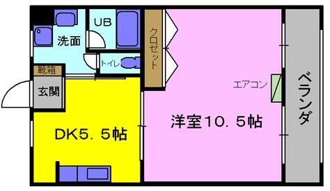 エクセル悦和５ 102｜大分県大分市大字三芳大道町６丁目(賃貸アパート1DK・1階・38.28㎡)の写真 その1