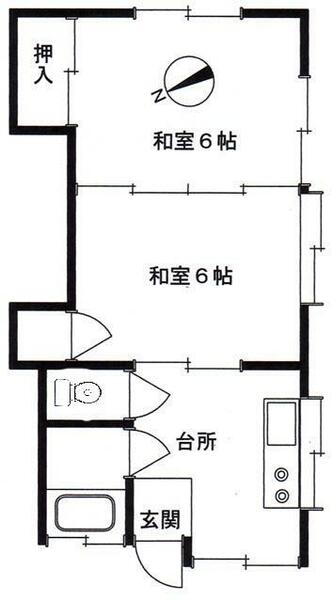 協和ハウス C｜新潟県三条市石上２丁目(賃貸アパート2DK・2階・35.00㎡)の写真 その2