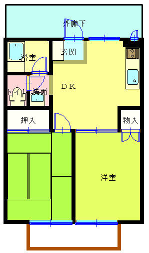 栃木県宇都宮市下川俣町(賃貸アパート2DK・2階・39.74㎡)の写真 その2