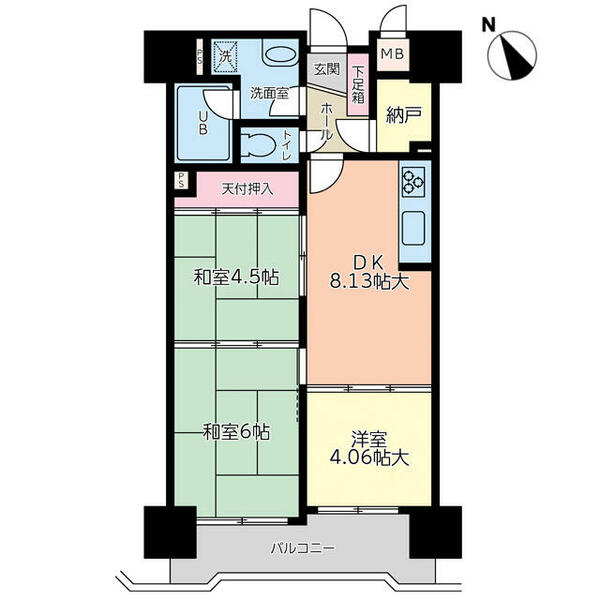 熊本県熊本市中央区米屋町２丁目(賃貸マンション3DK・13階・53.98㎡)の写真 その1