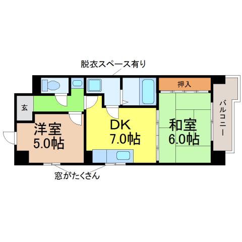 愛知県名古屋市中区松原３丁目（マンション）の賃貸物件の間取り