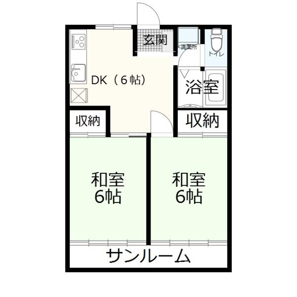 シルキーハウス 101｜石川県金沢市新保本３丁目(賃貸アパート2DK・1階・40.00㎡)の写真 その2