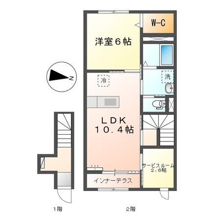 アルモニー｜愛媛県新居浜市下泉町１丁目(賃貸アパート1SLDK・2階・53.45㎡)の写真 その2