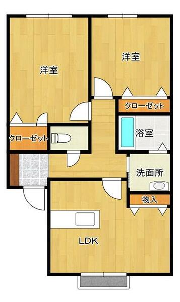 エスペランス昭和 102｜佐賀県武雄市武雄町大字昭和(賃貸アパート2LDK・1階・54.78㎡)の写真 その2