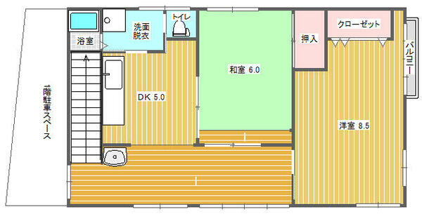 大内アパート 2F｜大分県日田市大字三和財津町(賃貸アパート2DK・2階・76.86㎡)の写真 その2
