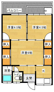 西田アパート 201｜熊本県八代市古閑下町(賃貸アパート3K・2階・39.87㎡)の写真 その1