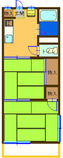 神奈川県川崎市中原区中丸子(賃貸アパート2DK・2階・34.65㎡)の写真 その2