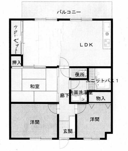 大阪府枚方市楠葉丘１丁目（マンション）の賃貸物件の間取り