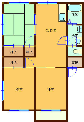 ファミール山崎 A-102｜広島県三次市三次町(賃貸アパート3LDK・2階・57.13㎡)の写真 その1