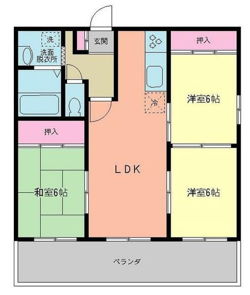 シャトレ松原 203｜大分県大分市松原町３丁目(賃貸アパート3LDK・2階・61.96㎡)の写真 その1