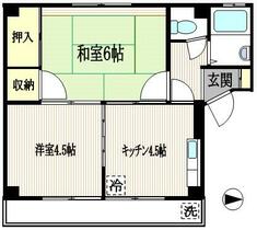 大越マンション 201 ｜ 東京都府中市紅葉丘２丁目（賃貸マンション2K・2階・36.00㎡） その2