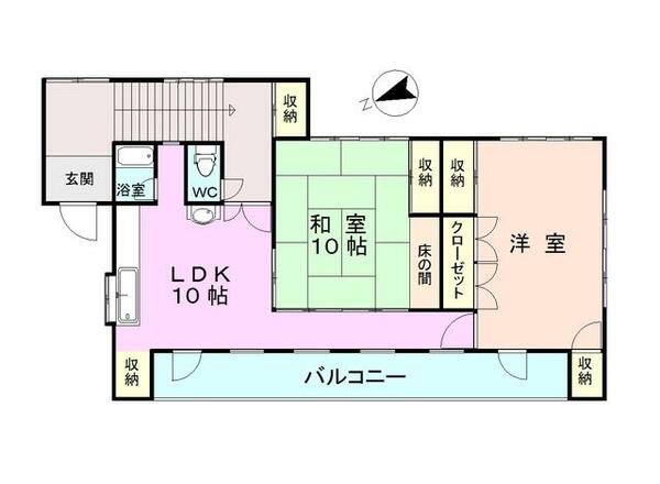 宮田ビル 2｜茨城県結城市大字結城(賃貸アパート2LDK・2階・84.18㎡)の写真 その2