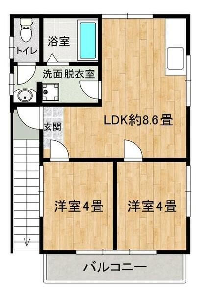 彩美アパート 201｜東京都江戸川区谷河内１丁目(賃貸アパート2LDK・2階・35.60㎡)の写真 その2