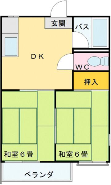 ニューエルム A202｜埼玉県狭山市狭山(賃貸アパート2DK・2階・35.35㎡)の写真 その2