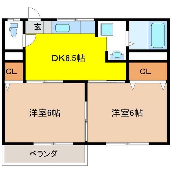 栃木県矢板市片岡(賃貸アパート2DK・2階・38.88㎡)の写真 その1