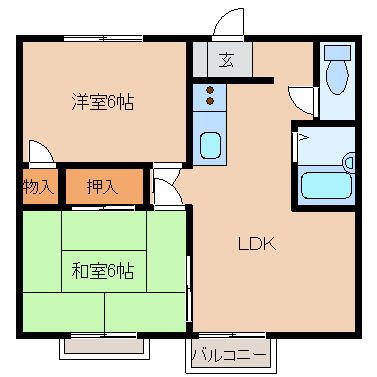 マイネハイマート 201｜福岡県朝倉市頓田(賃貸アパート2LDK・1階・46.37㎡)の写真 その1