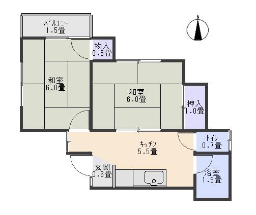 愛媛県松山市南高井町(賃貸アパート2K・2階・36.22㎡)の写真 その1