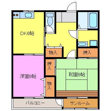 アルトリオ 302｜富山県富山市二口町１丁目(賃貸マンション2DK・3階・52.99㎡)の写真 その2