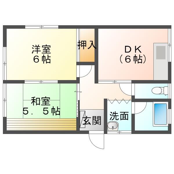 佐賀県伊万里市大坪町甲(賃貸アパート2DK・2階・39.88㎡)の写真 その1