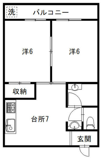 メゾン犀川（仮） 202｜石川県金沢市中央通町(賃貸マンション2DK・2階・38.00㎡)の写真 その1