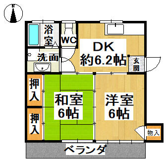 神野々パークハウス 203｜和歌山県橋本市神野々(賃貸アパート2DK・2階・41.38㎡)の写真 その2