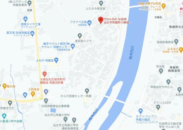 detached 秋田県仙北市角館町小勝田中川原
物件地図