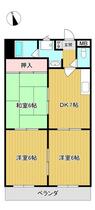 グローリアスシティヒラタ 402 ｜ 山口県岩国市平田６丁目（賃貸マンション3DK・4階・52.92㎡） その2