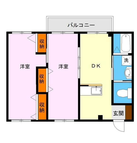 ボヌール御船｜熊本県上益城郡御船町大字辺田見(賃貸マンション2DK・2階・55.07㎡)の写真 その2