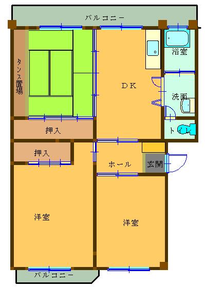 第三泉ヶ丘ビル 403｜福岡県北九州市門司区泉ケ丘(賃貸マンション3DK・4階・61.60㎡)の写真 その1