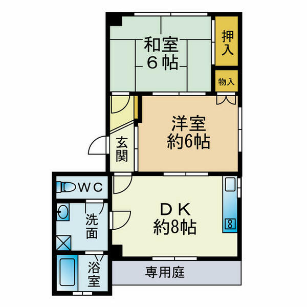 シャインスリー 101｜兵庫県神戸市須磨区須磨浦通４丁目(賃貸マンション2DK・1階・43.10㎡)の写真 その2