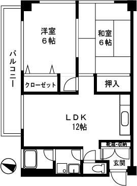 コーポ英 301｜広島県広島市東区曙２丁目(賃貸マンション2LDK・3階・51.84㎡)の写真 その2