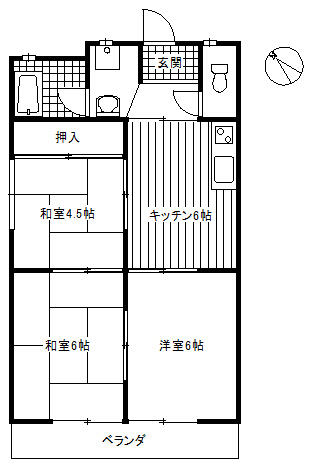 歌里ビル 302｜愛知県名古屋市西区歌里町(賃貸マンション3DK・3階・47.70㎡)の写真 その2