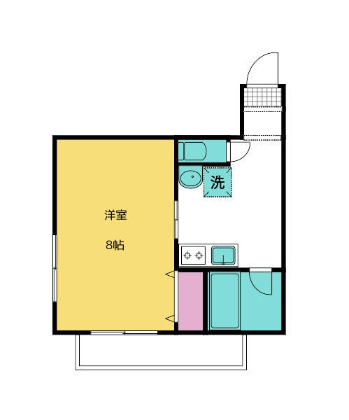 画像7:１ＤＫの間取りで収納もあり広々としています