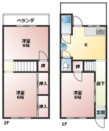 兵庫県尼崎市東園田町４丁目(賃貸テラスハウス3DK・--・53.00㎡)の写真 その1