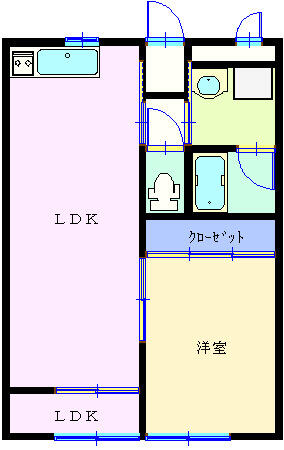 エーライフ 206｜富山県富山市町村２丁目(賃貸アパート1LDK・1階・43.74㎡)の写真 その2