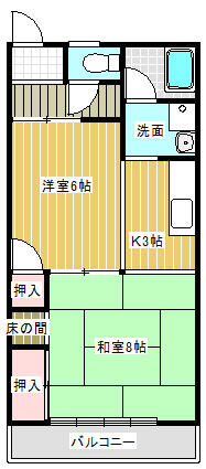 第５山本ビル 307｜石川県金沢市白菊町(賃貸マンション2K・3階・41.25㎡)の写真 その2