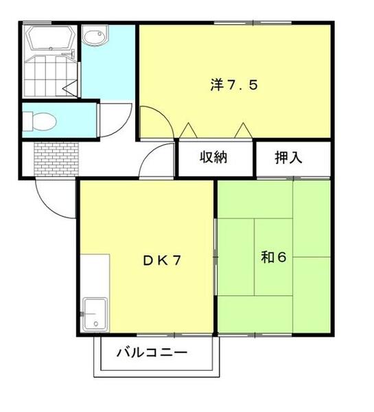 静岡県三島市萩(賃貸アパート2DK・1階・48.79㎡)の写真 その2