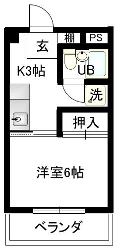 ユミハウス原町 403｜宮城県仙台市宮城野区五輪２丁目(賃貸マンション1K・4階・23.70㎡)の写真 その2