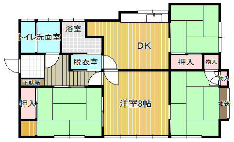 群馬県富岡市富岡(賃貸一戸建4DK・--・74.55㎡)の写真 その2