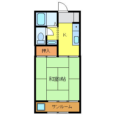 フレール布瀬 201｜富山県富山市布瀬町南１丁目(賃貸アパート1K・2階・30.15㎡)の写真 その2