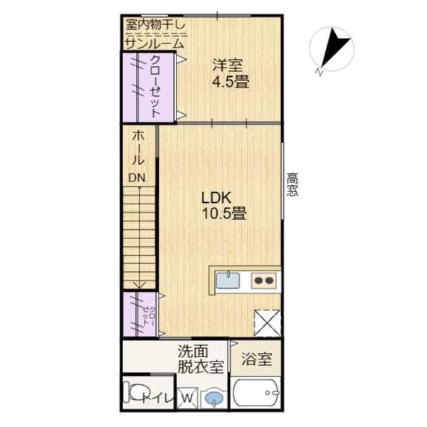 滋賀県大津市富士見台(賃貸アパート1LDK・2階・42.85㎡)の写真 その2