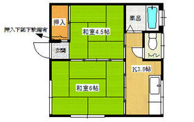 鈴木アパート 206 ｜ 福岡県北九州市小倉北区中井３丁目（賃貸アパート2K・2階・29.00㎡） その2