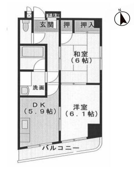 アメニティ代官町 50D｜愛知県名古屋市東区代官町(賃貸マンション2DK・5階・47.01㎡)の写真 その2
